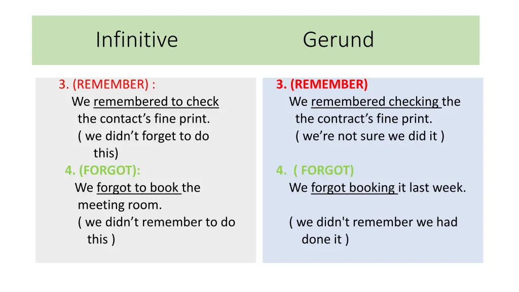 infinitive gerund