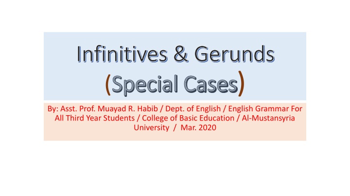 infinitives gerunds infinitives gerunds special