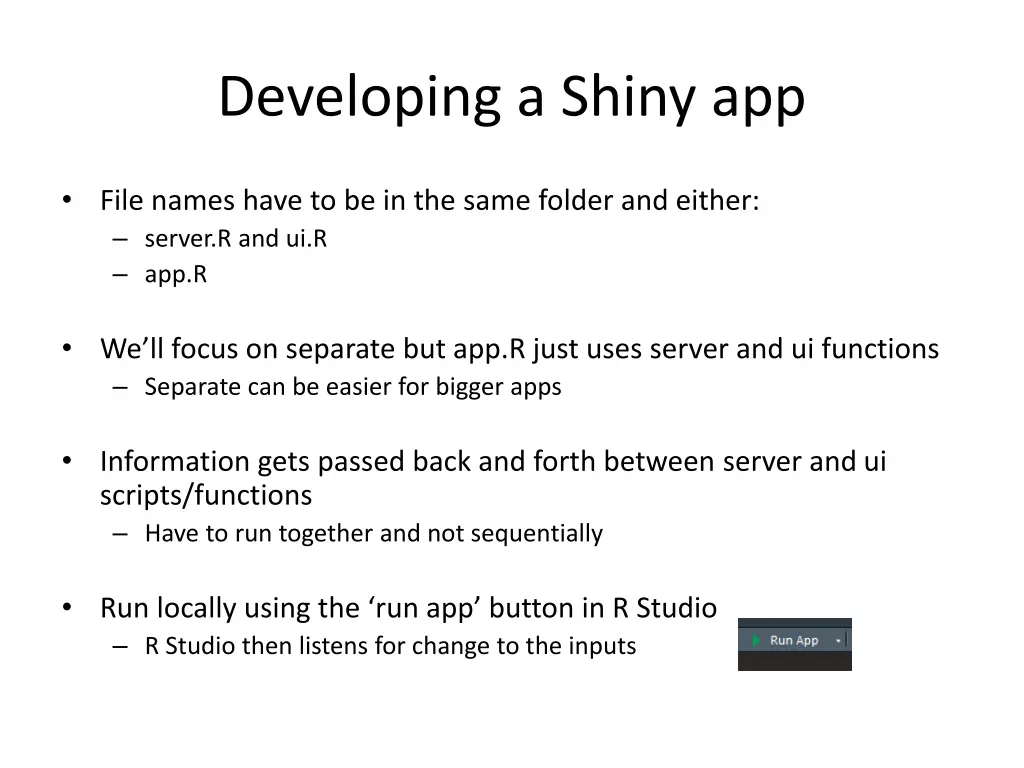 developing a shiny app