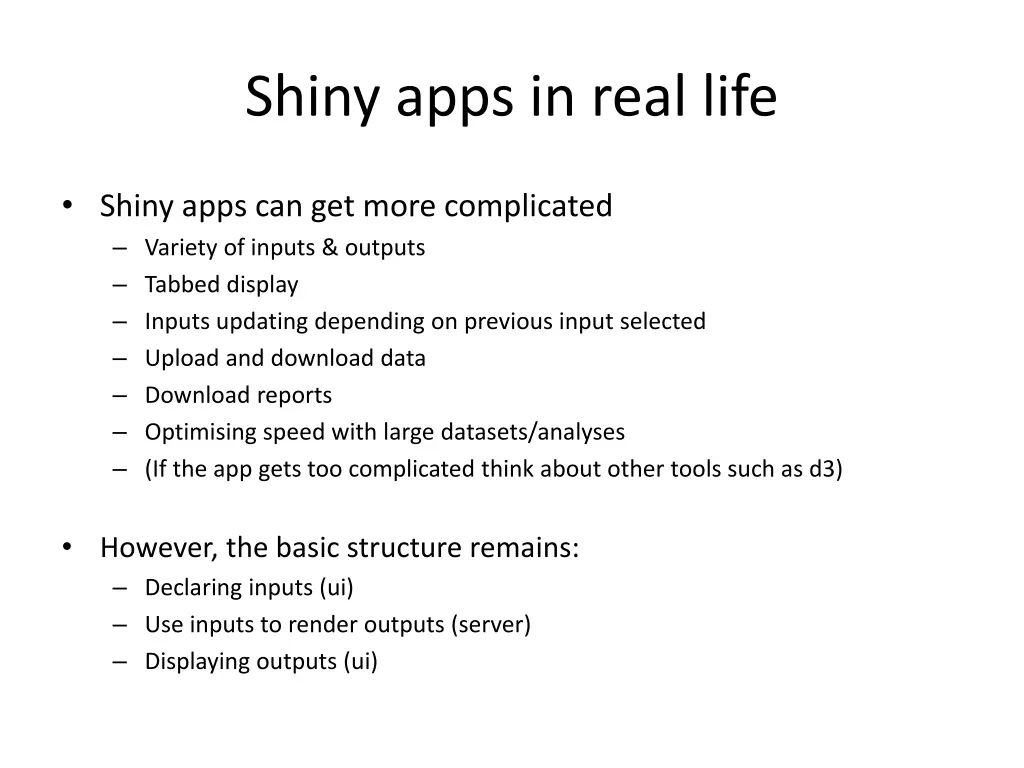 shiny apps in real life