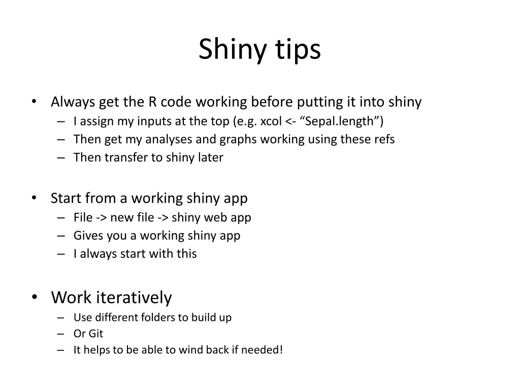 shiny tips