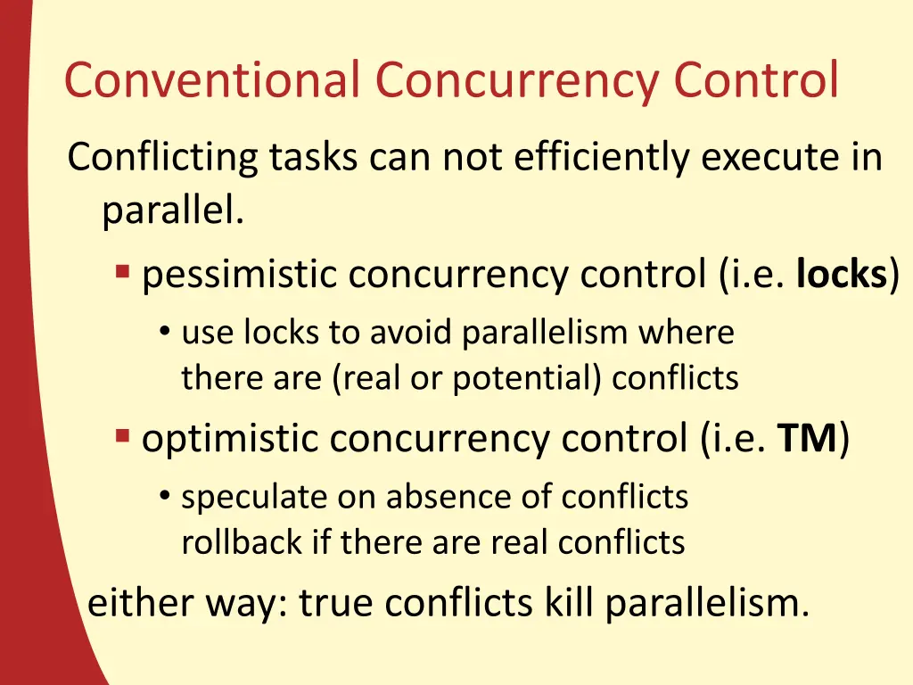 conventional concurrency control