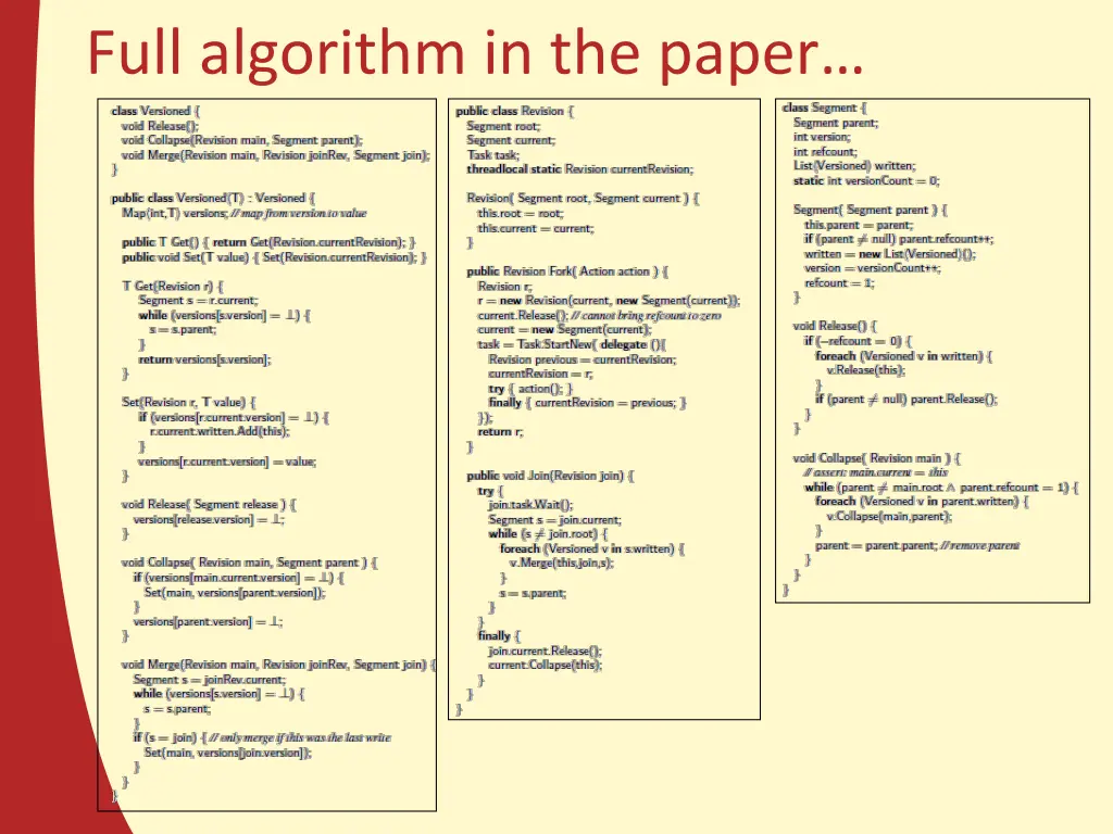 full algorithm in the paper