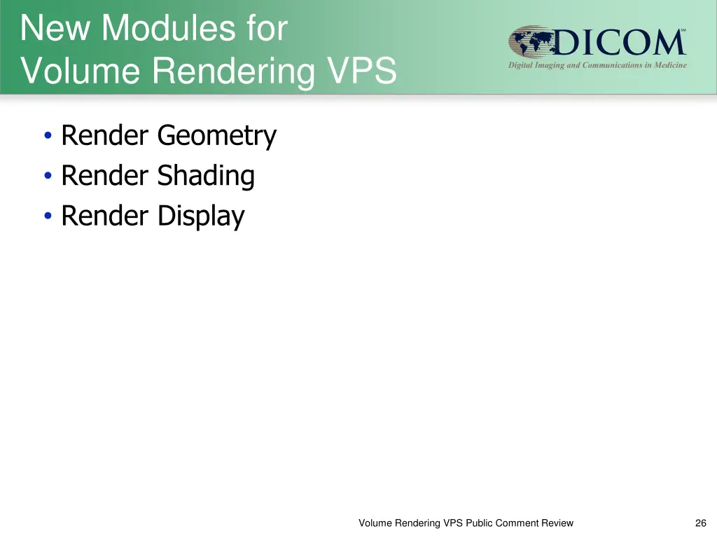 new modules for volume rendering vps