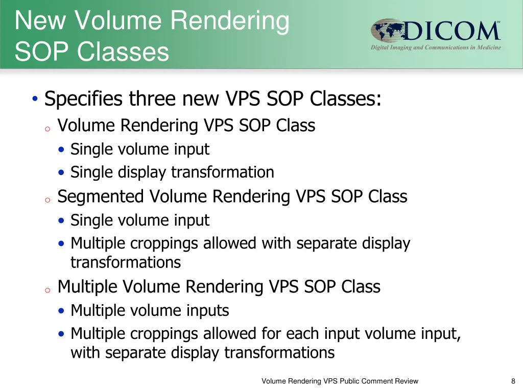 new volume rendering sop classes