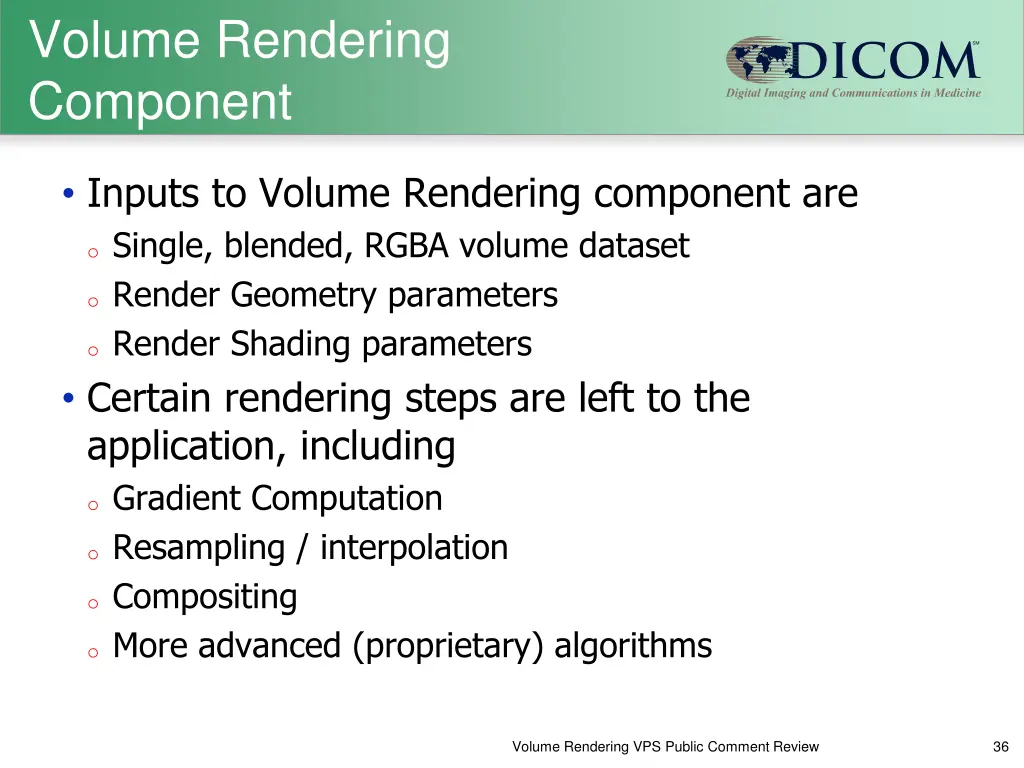 volume rendering component