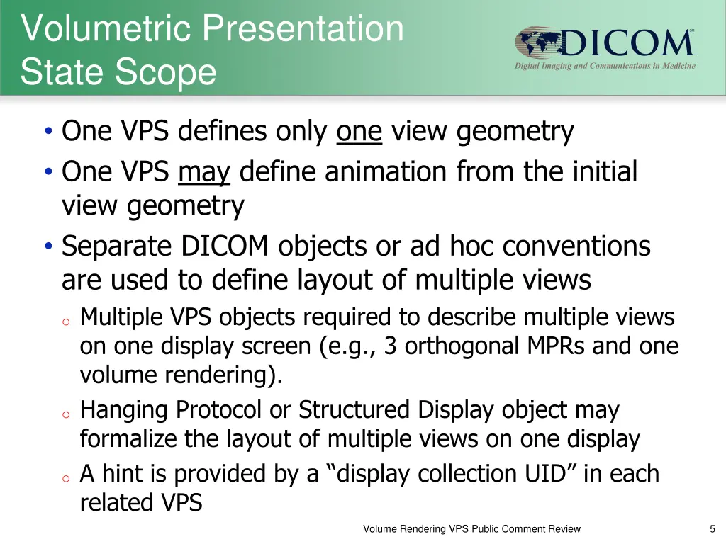 volumetric presentation state scope