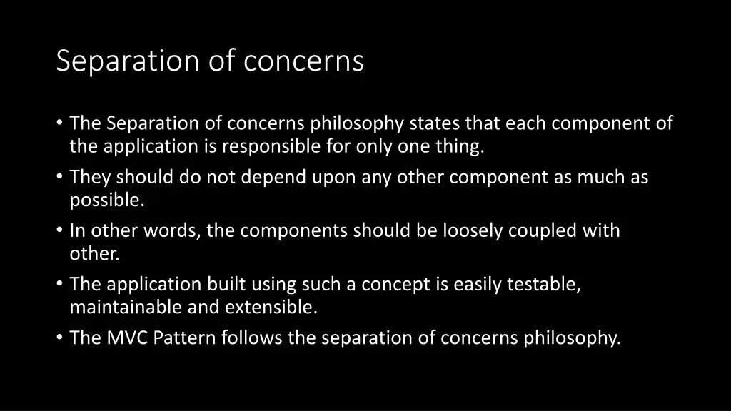 separation of concerns