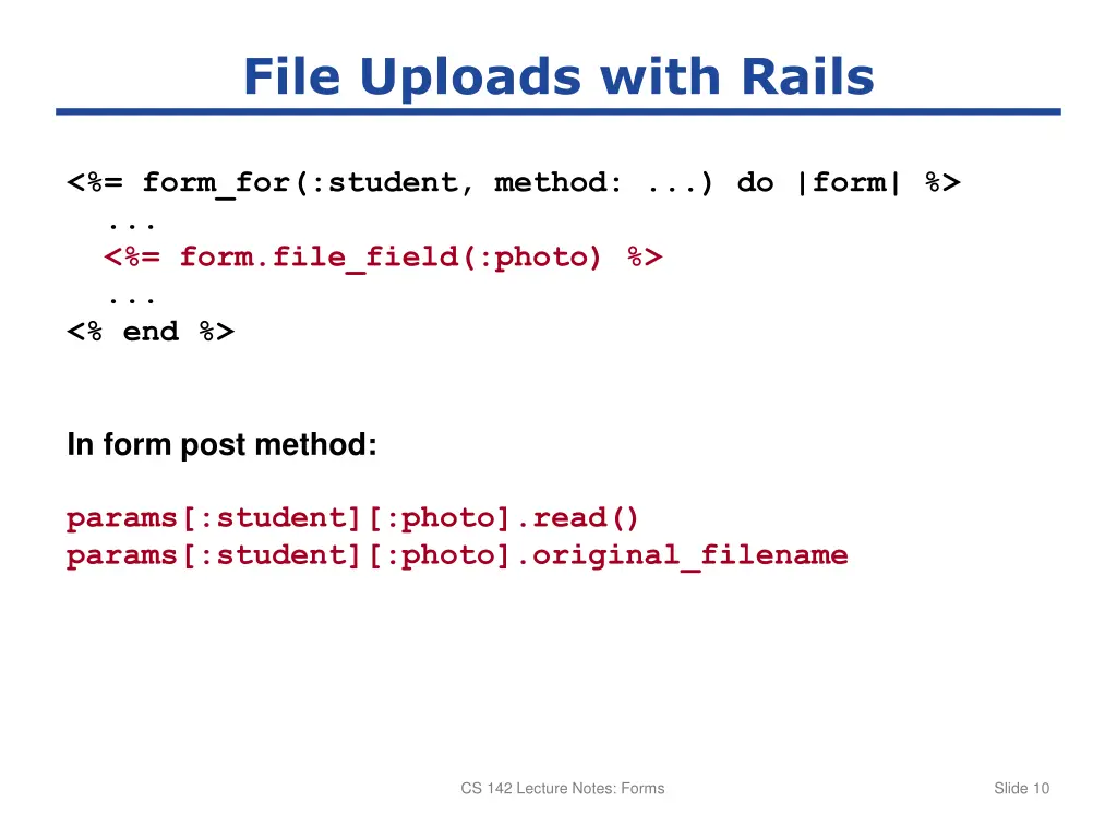 file uploads with rails