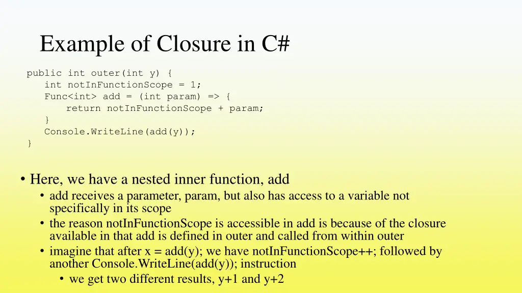 example of closure in c