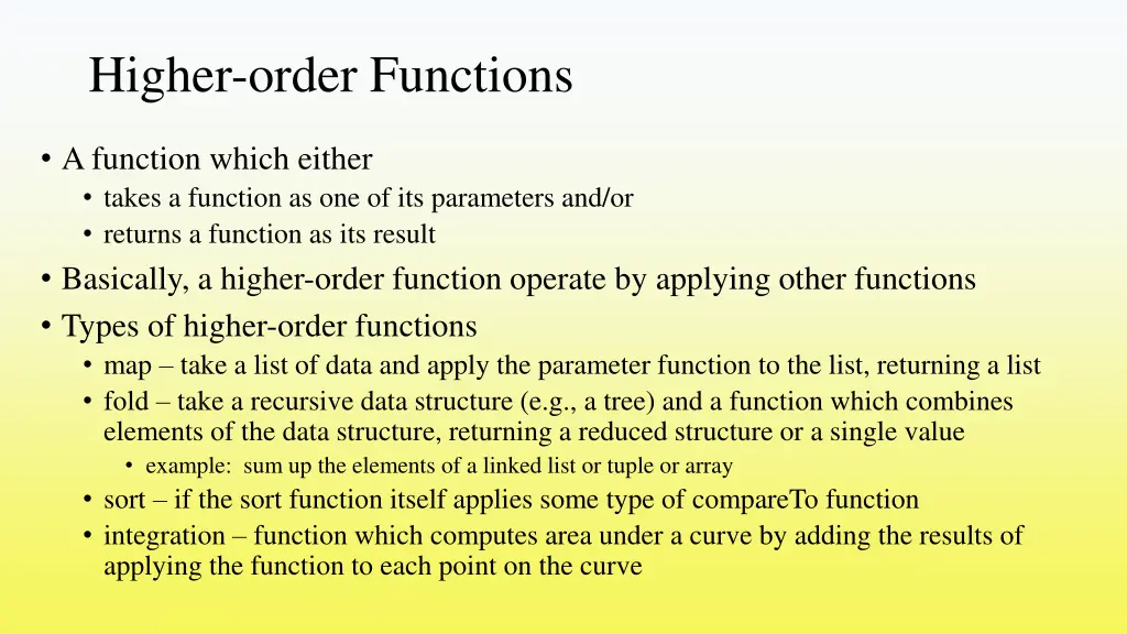 higher order functions