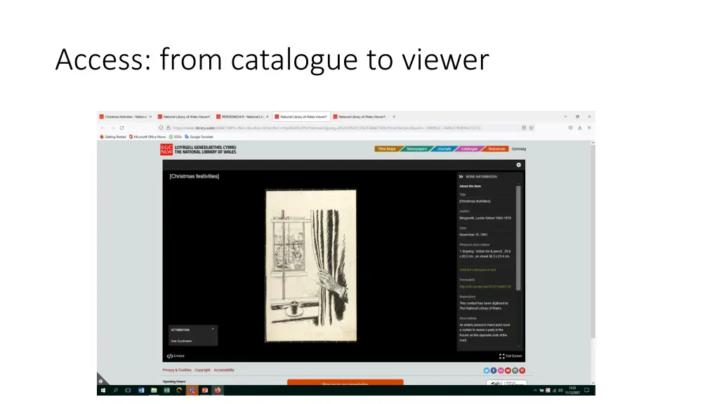 access from catalogue to viewer