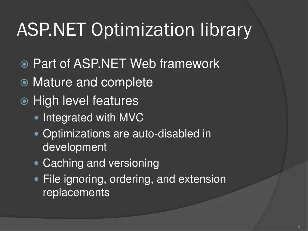 asp net optimization library