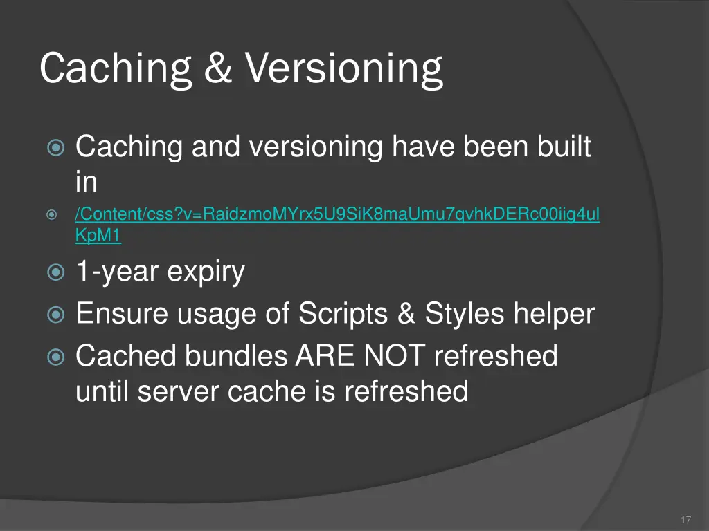 caching versioning