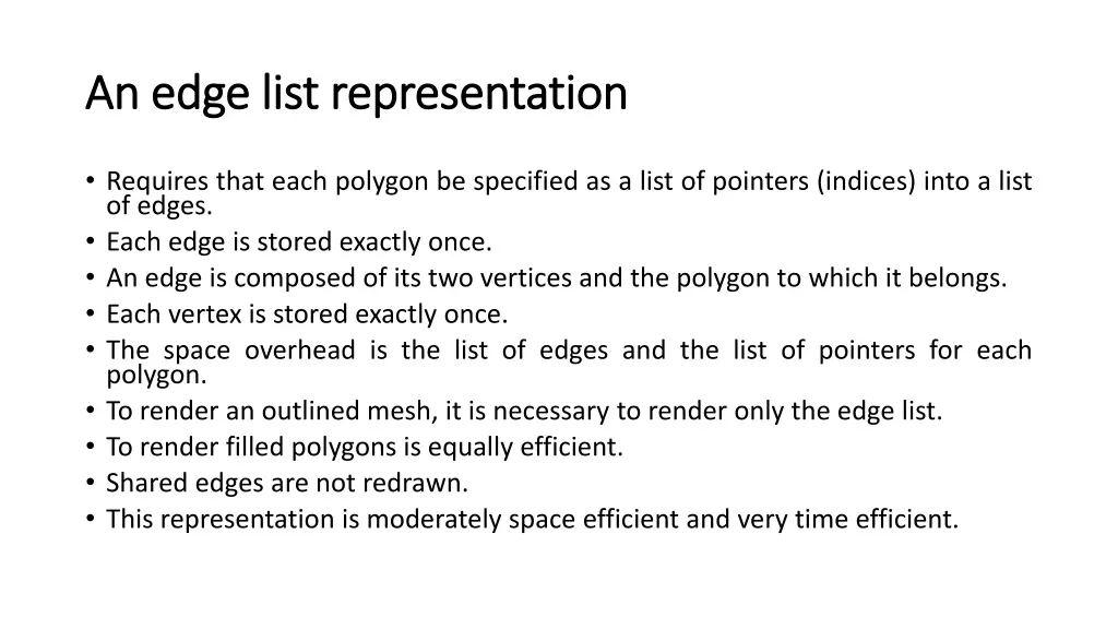 an edge list representation an edge list