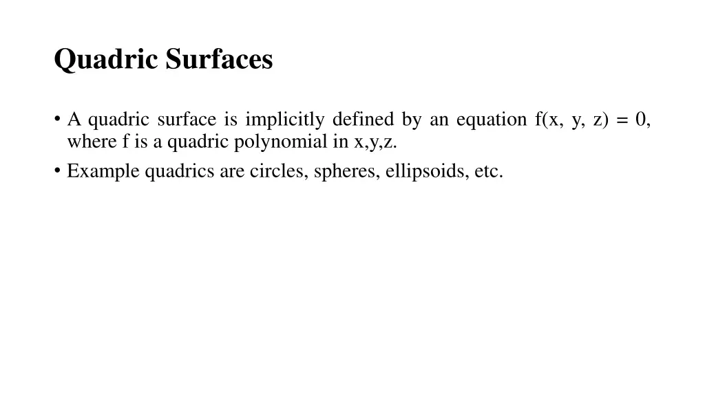 quadric surfaces