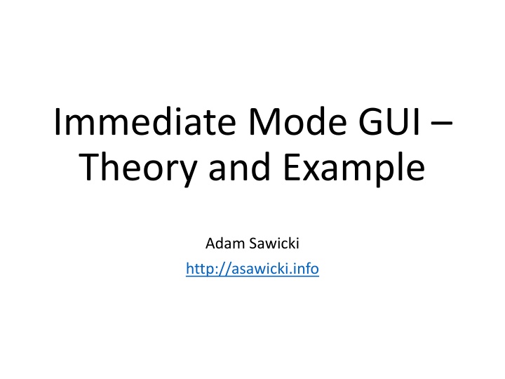 immediate mode gui theory and example