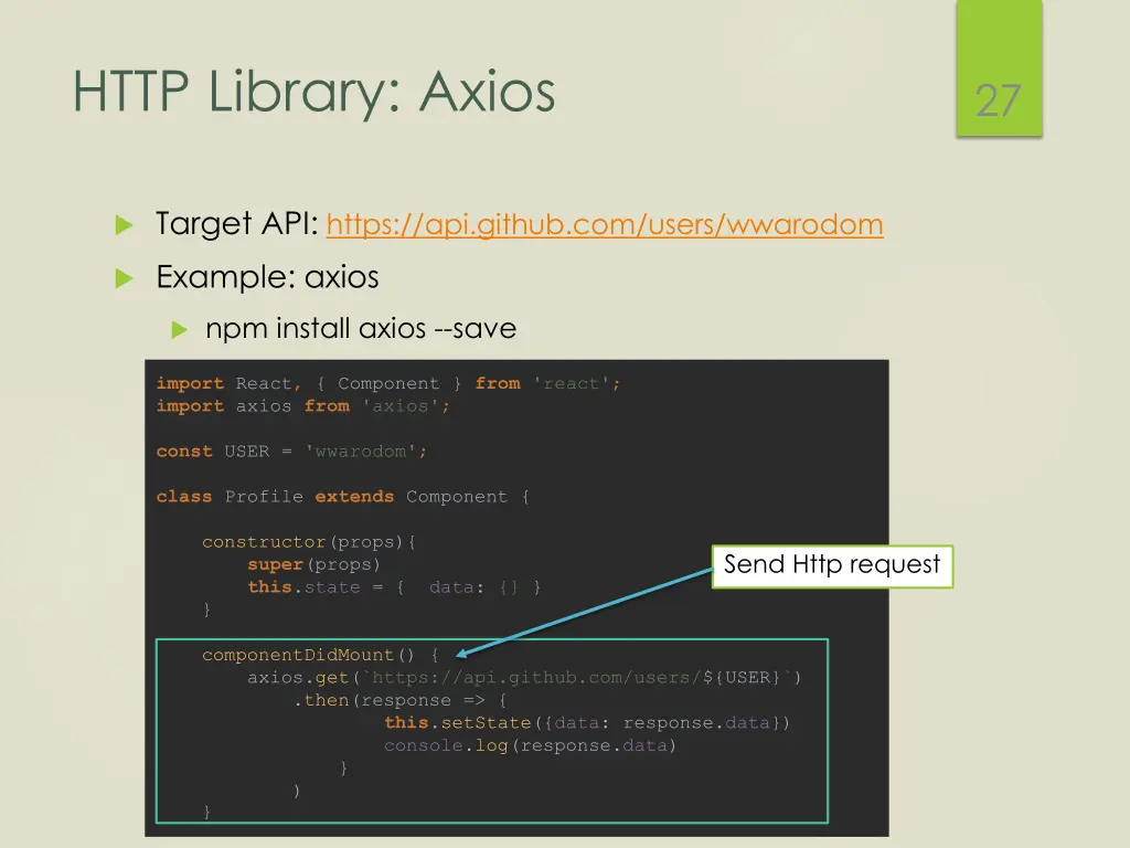 http library axios