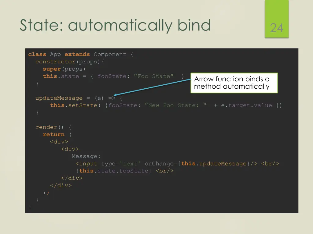 state automatically bind