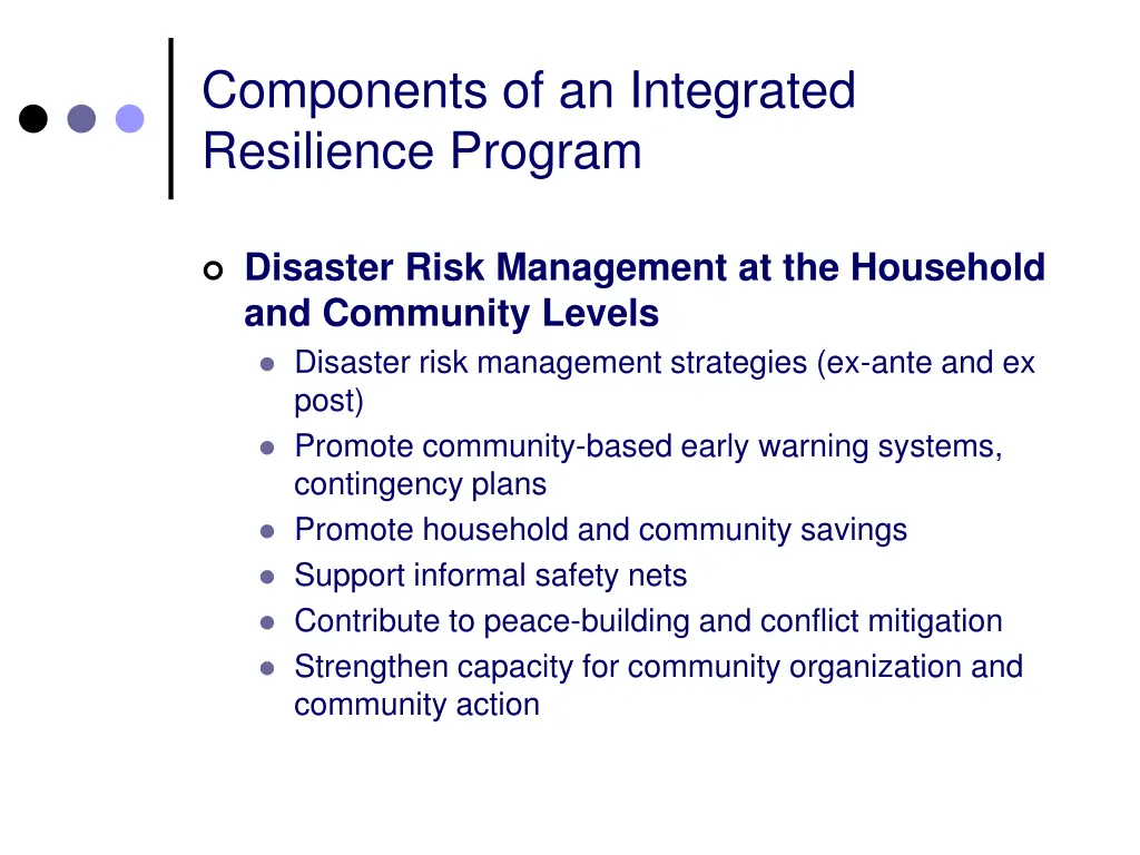 components of an integrated resilience program 1