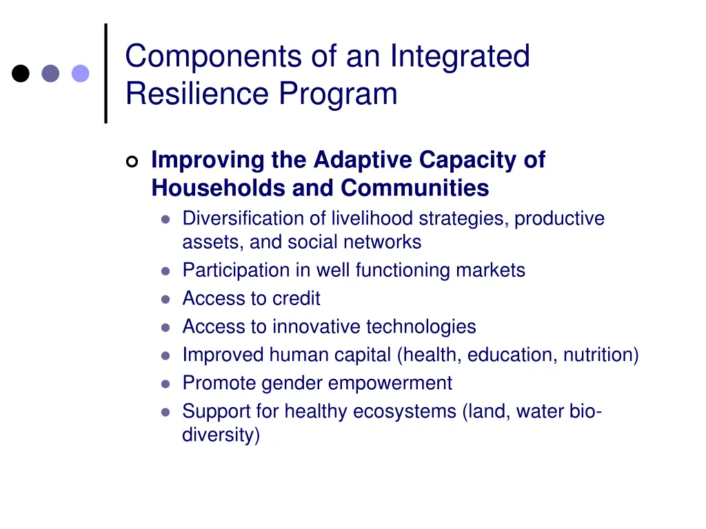 components of an integrated resilience program