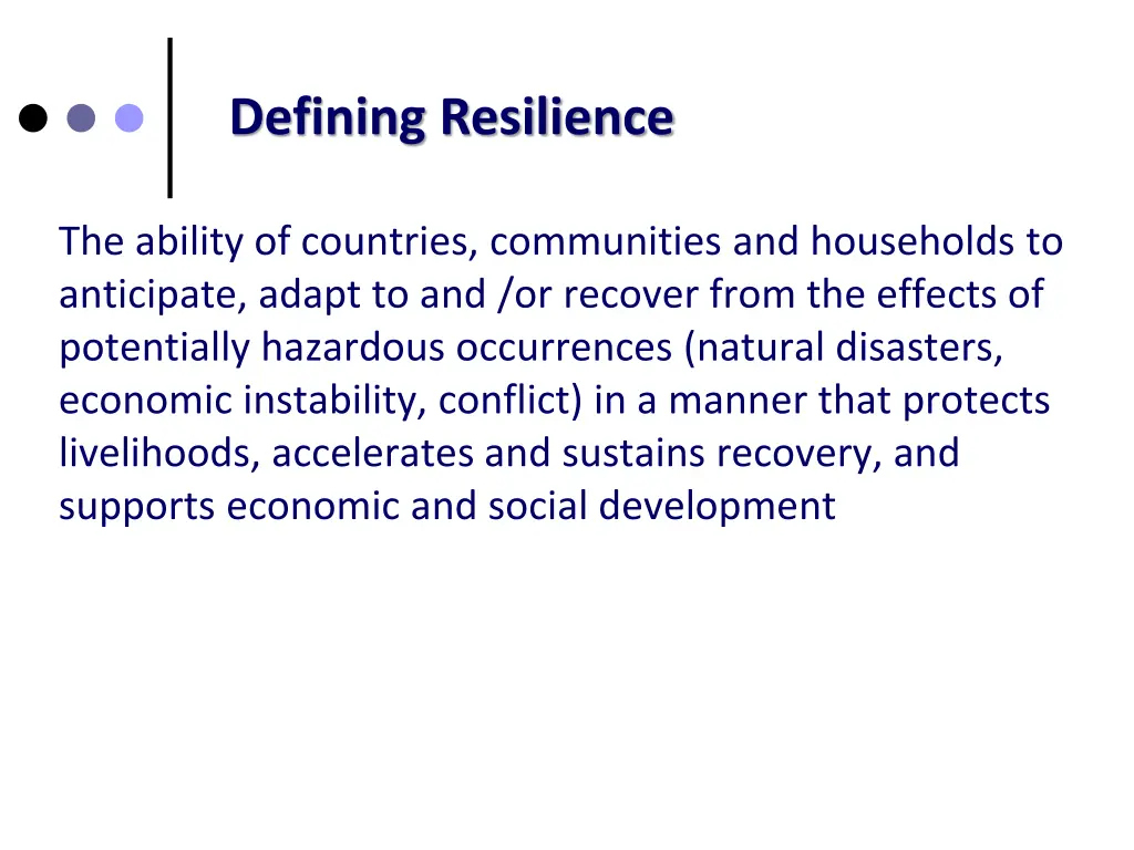 defining resilience