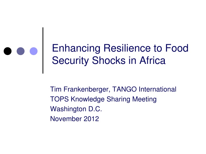 enhancing resilience to food security shocks