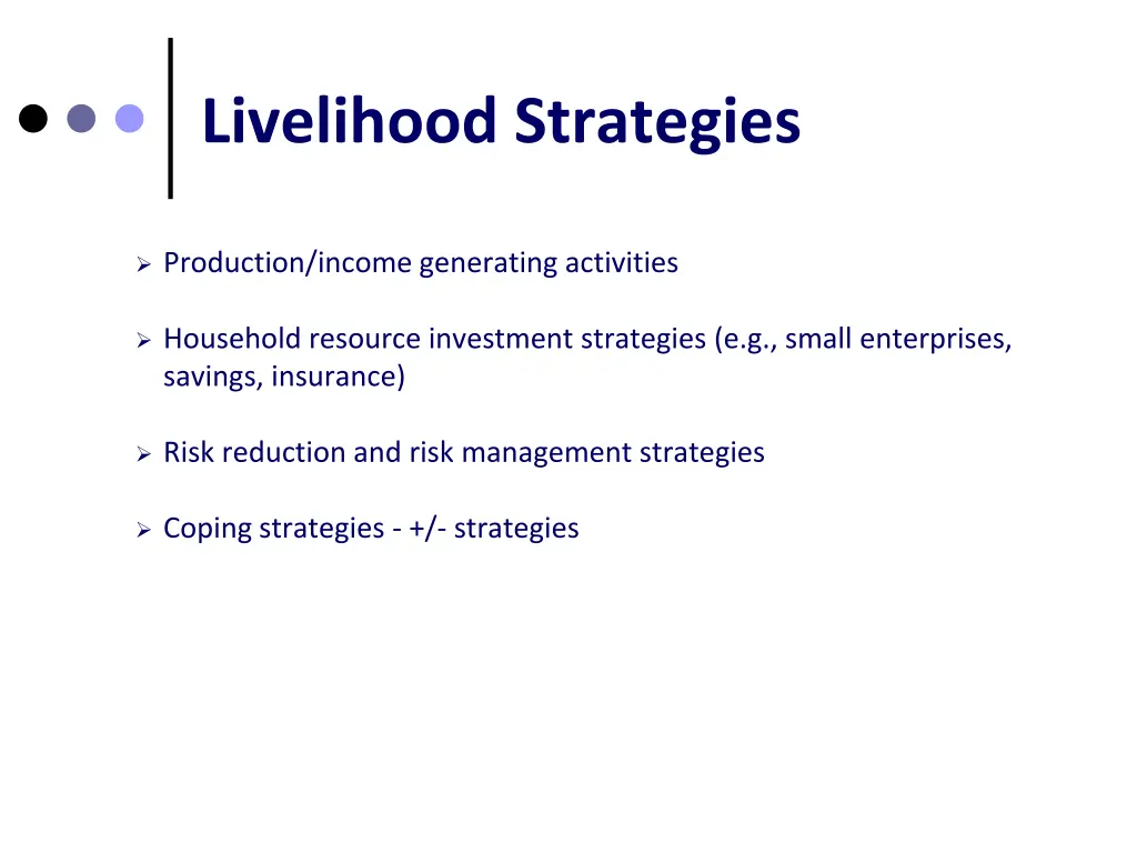 livelihood strategies