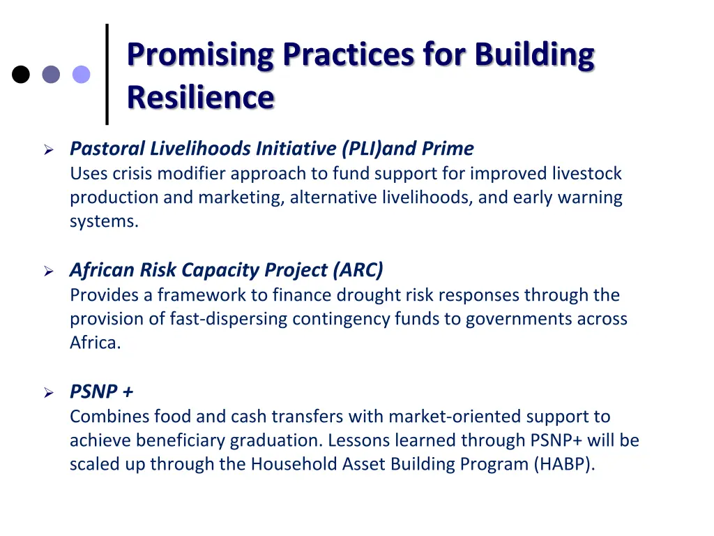 promising practices for building resilience