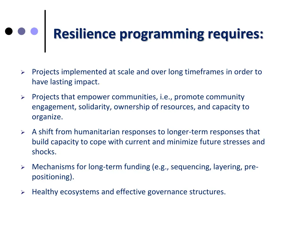 resilience programming requires