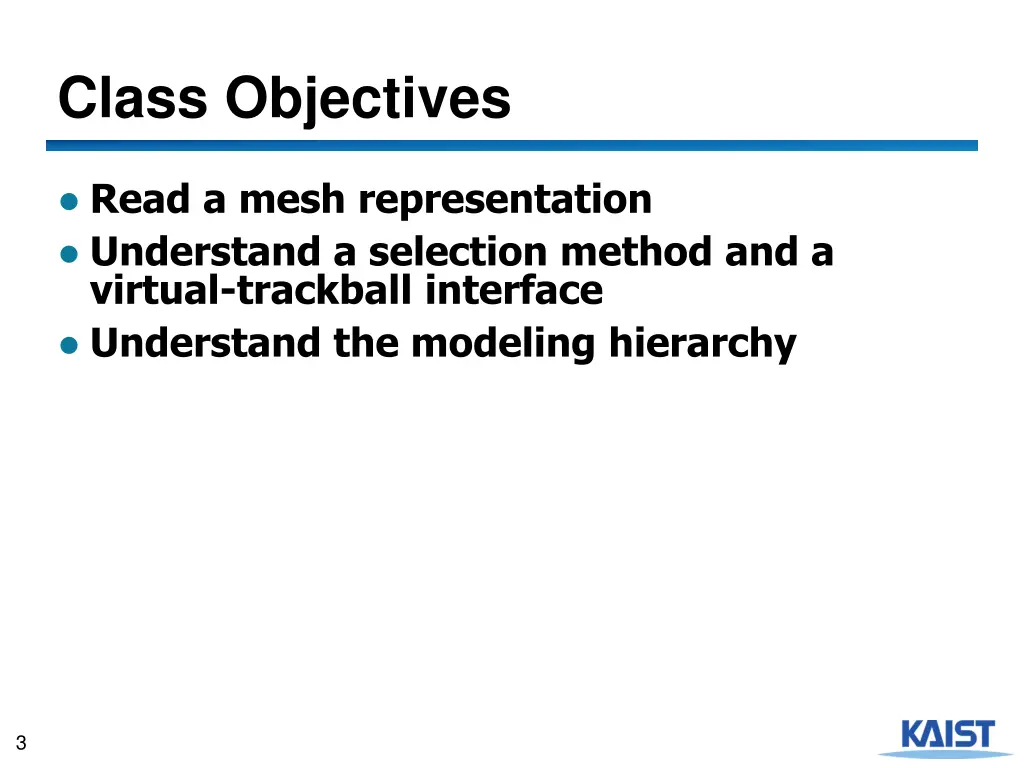 class objectives