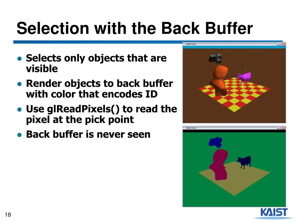 selection with the back buffer