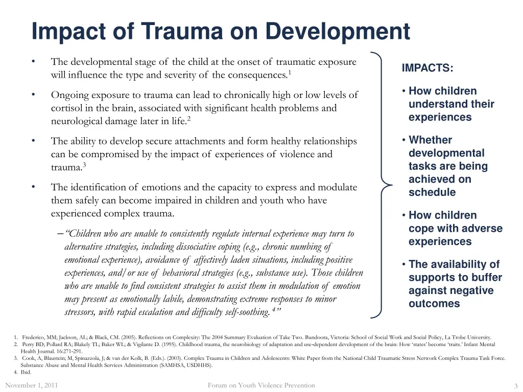 impact of trauma on development