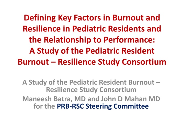 defining key factors in burnout and resilience