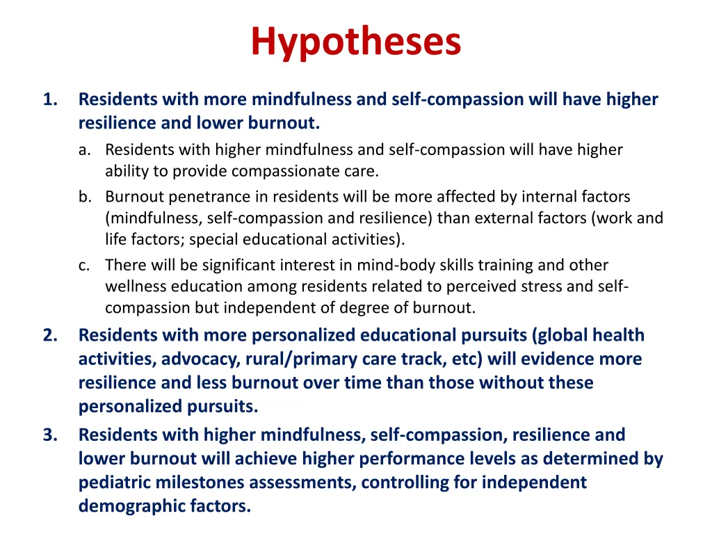 hypotheses