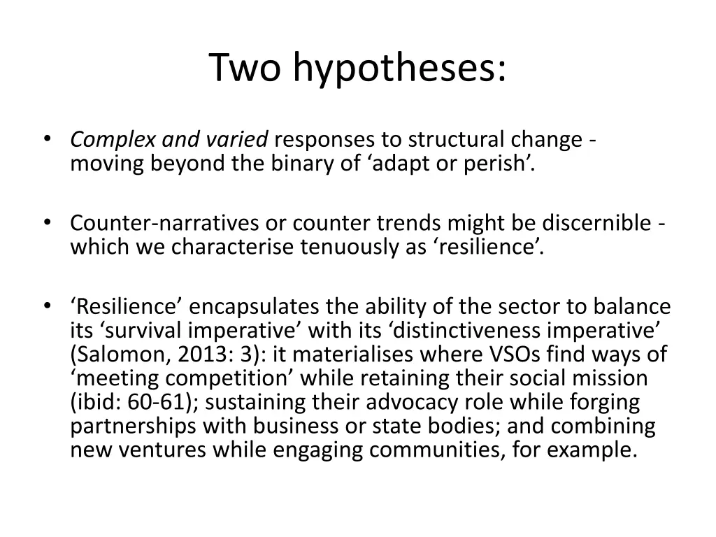 two hypotheses