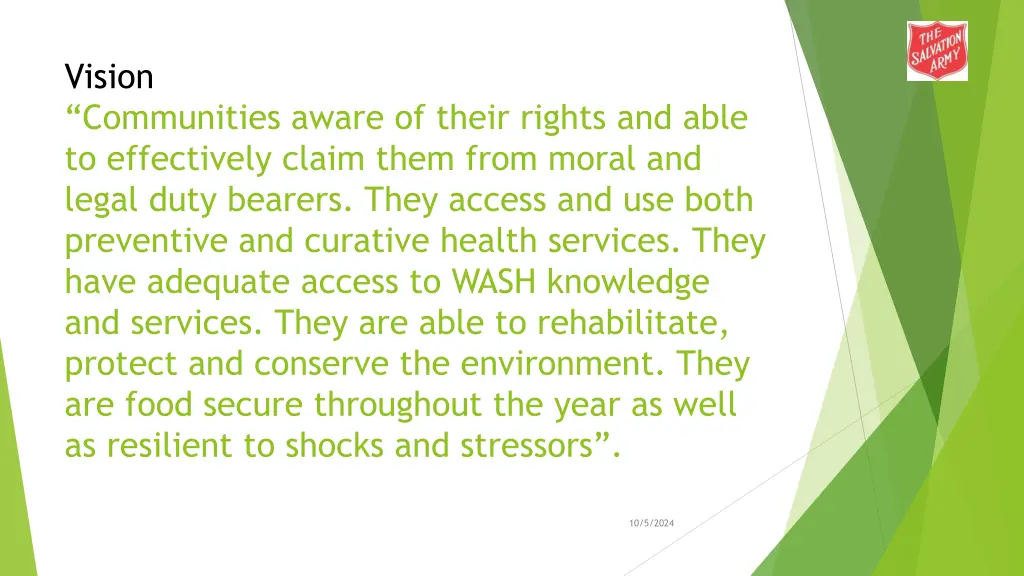 vision communities aware of their rights and able