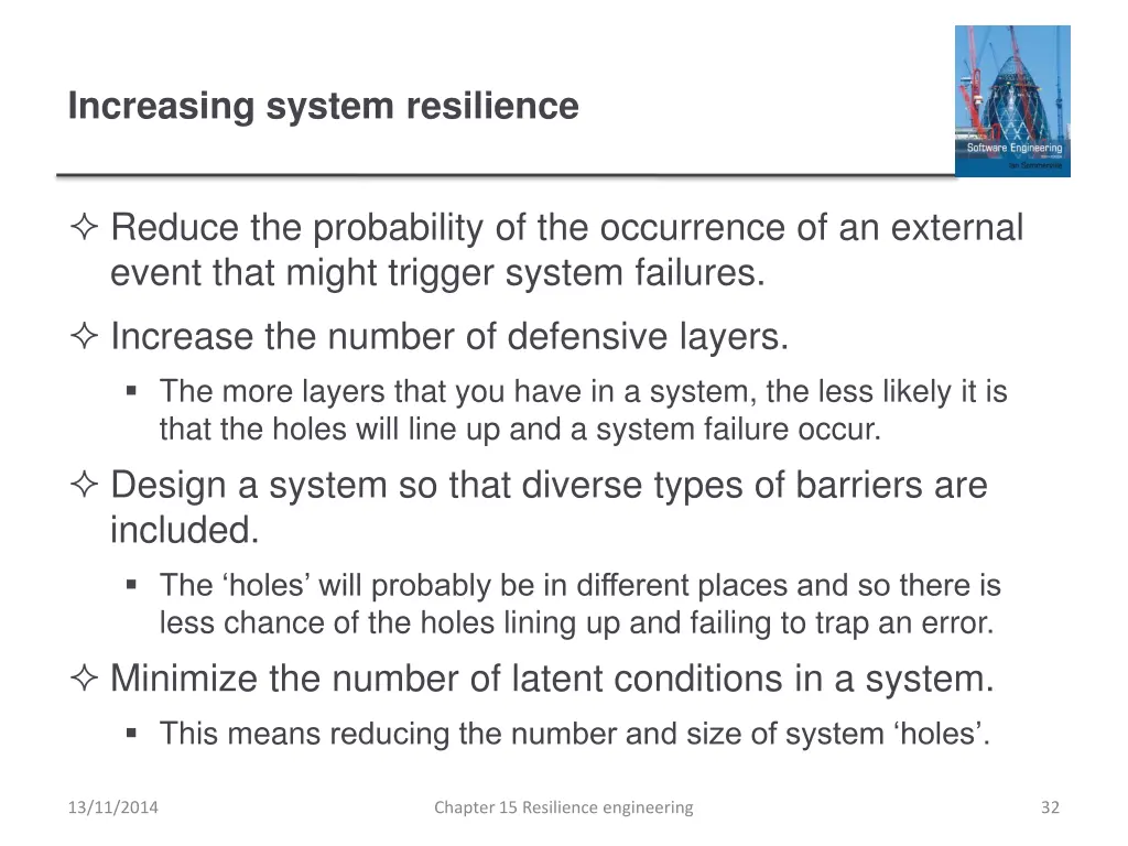 increasing system resilience