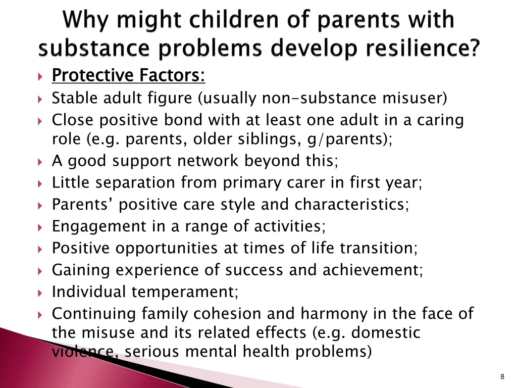 protective factors stable adult figure usually