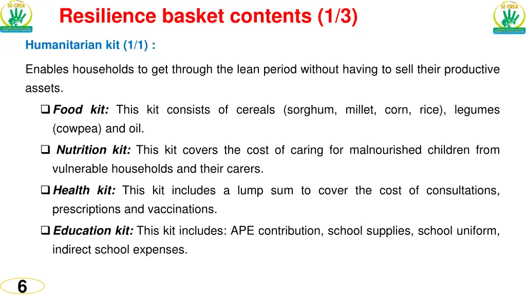 resilience basket contents 1 3