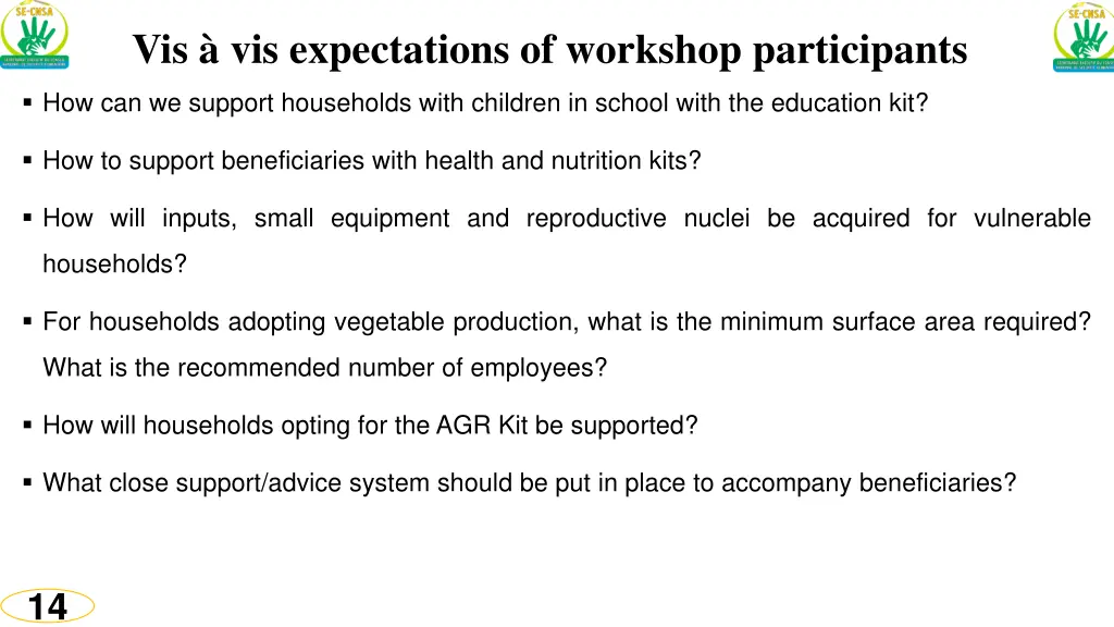 vis vis expectations of workshop participants 1