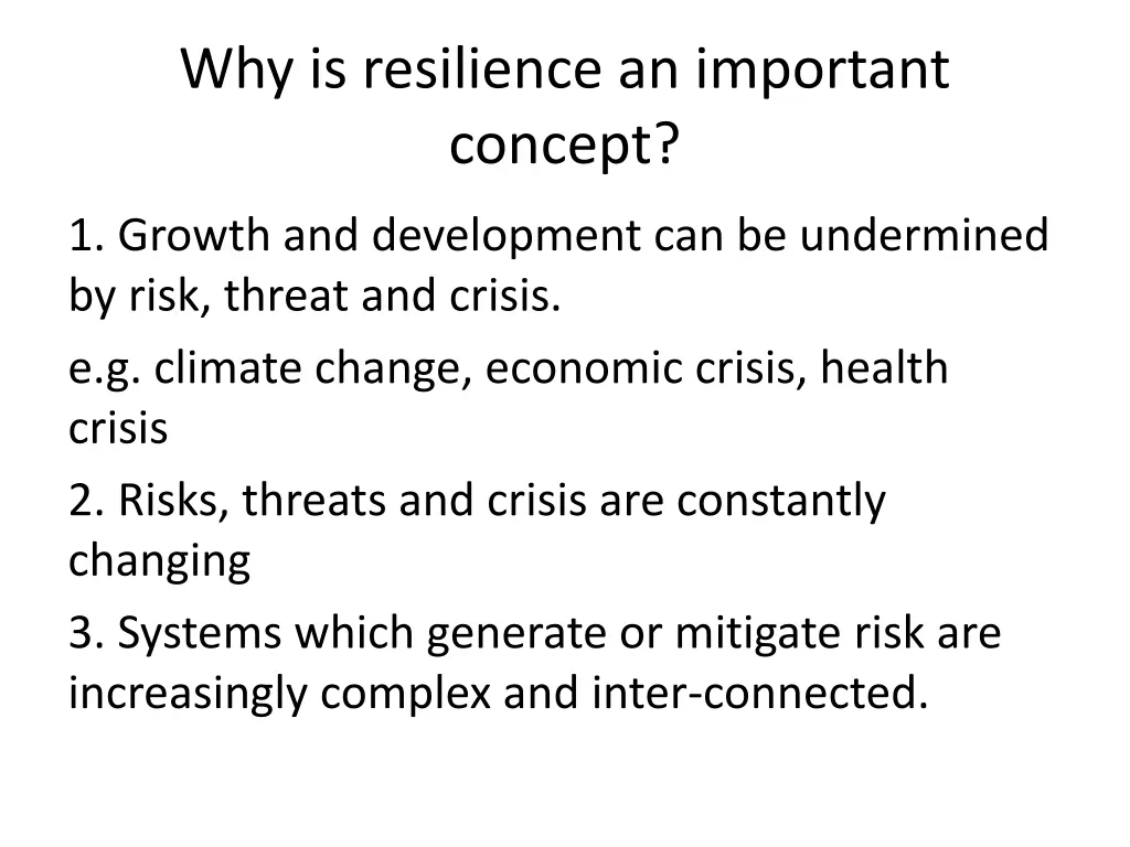 why is resilience an important concept