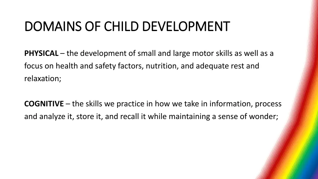 domains of child development domains of child 1