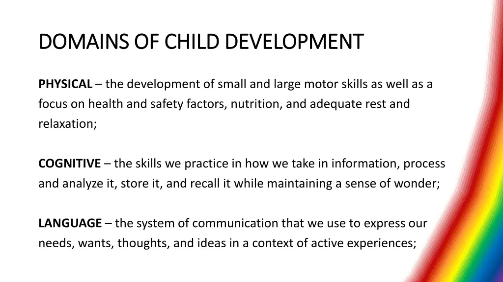 domains of child development domains of child 2