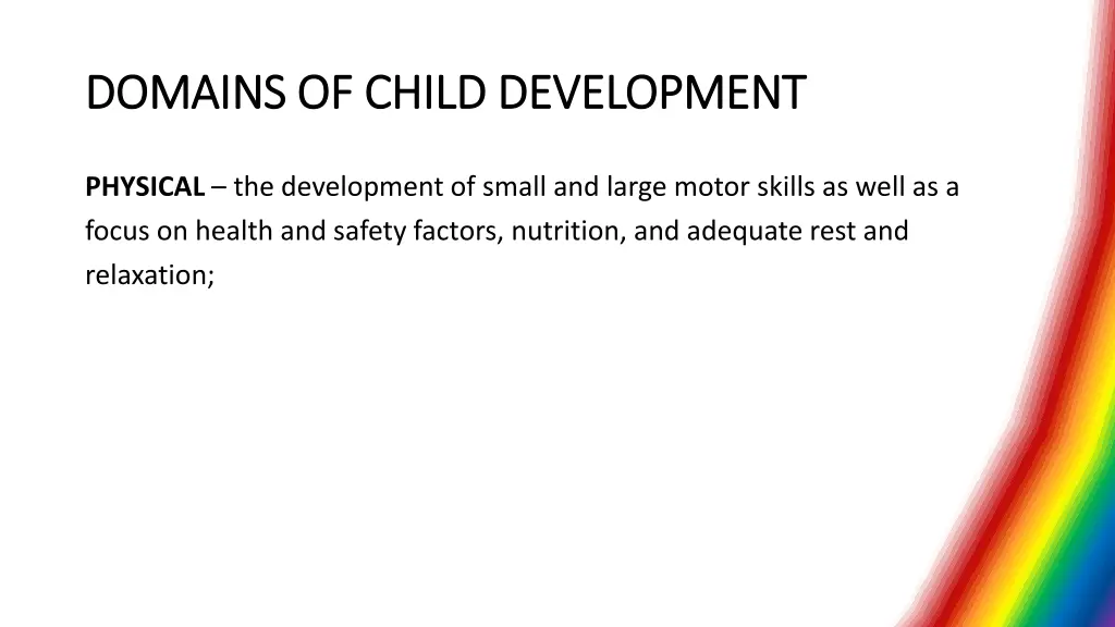 domains of child development domains of child