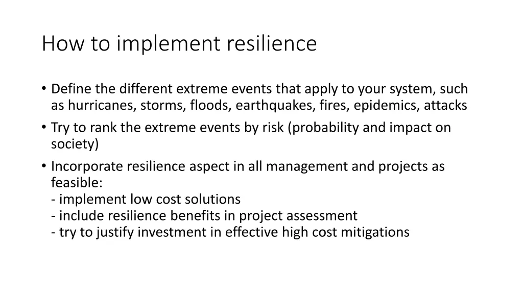 how to implement resilience