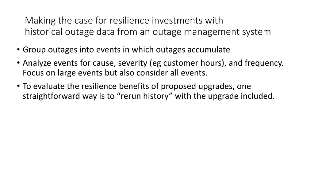 making the case for resilience investments with