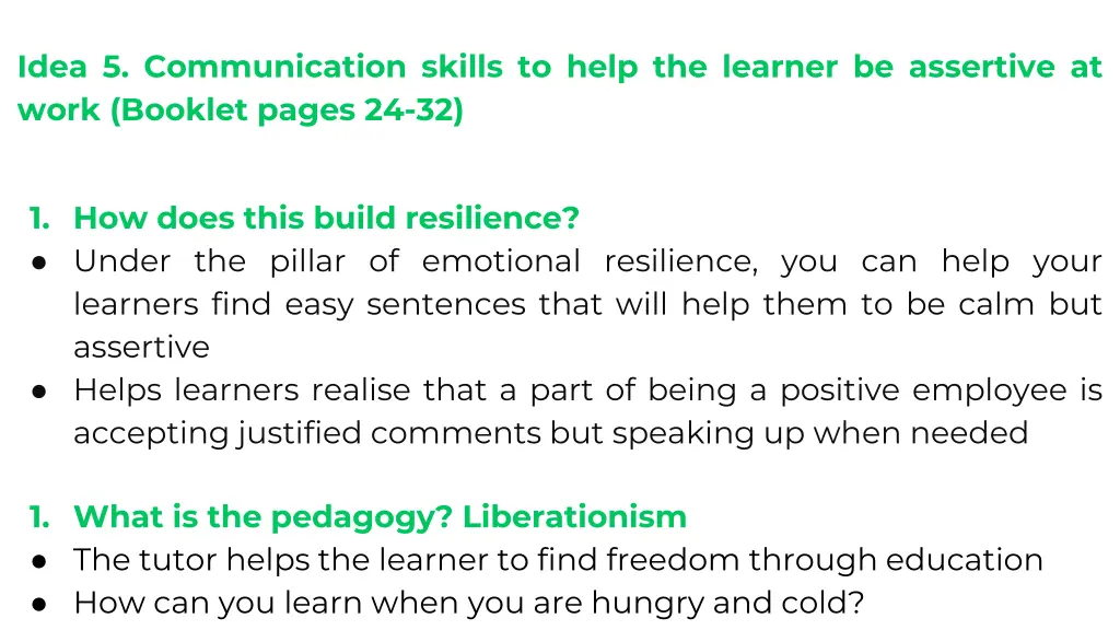 idea 5 communication skills to help the learner