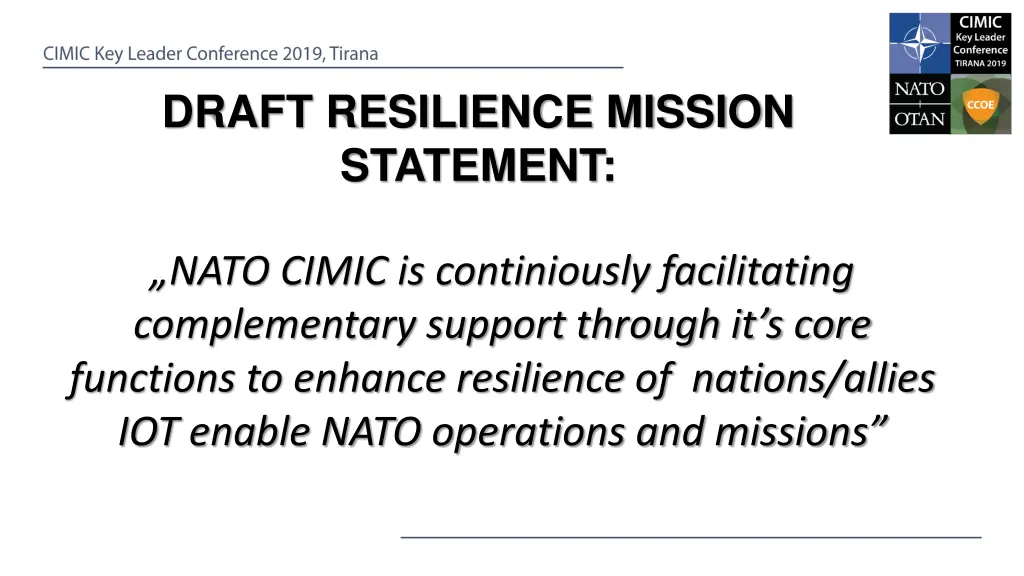 draft resilience mission statement