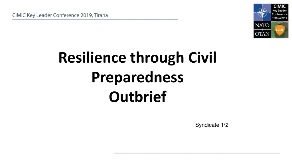 resilience through civil preparedness outbrief